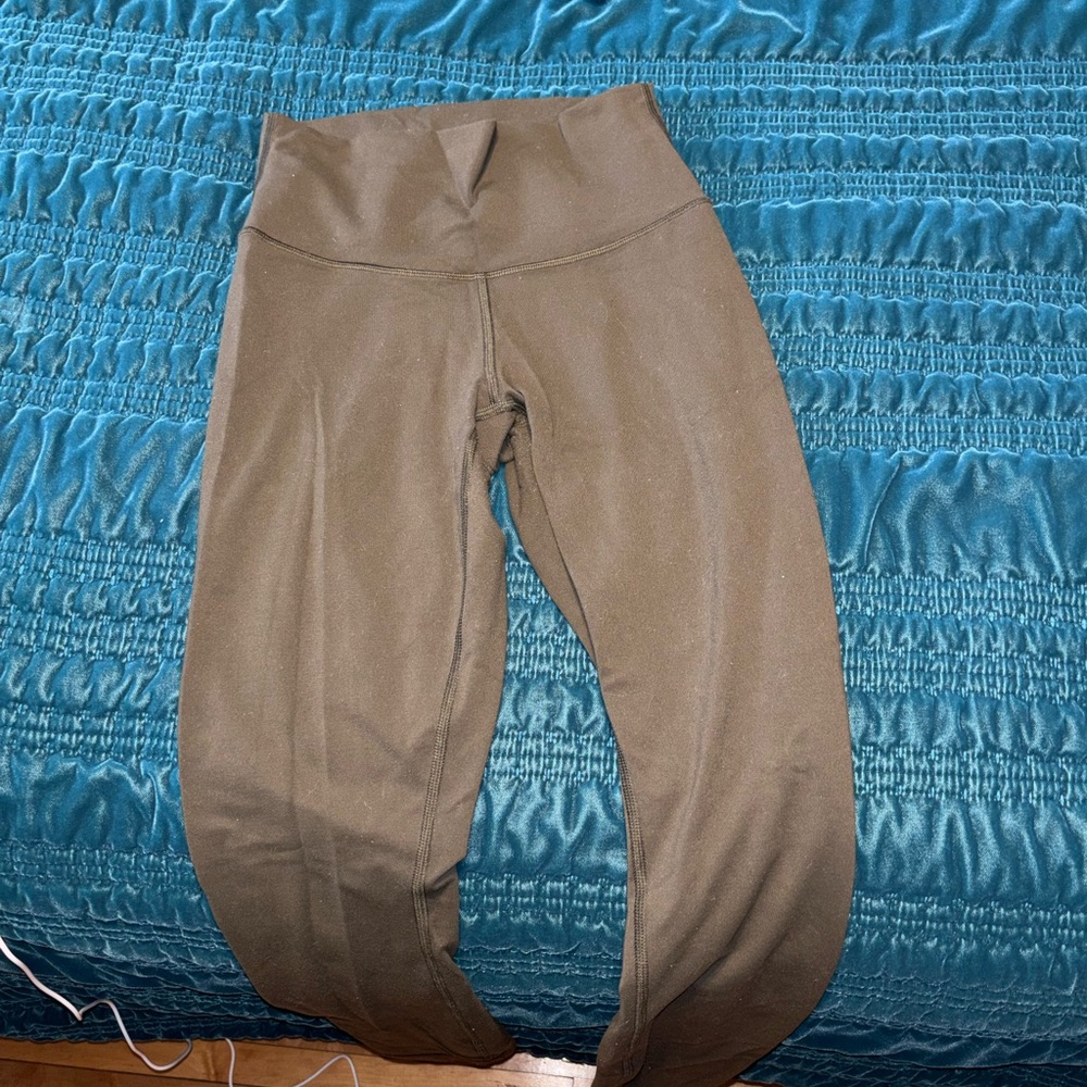 Olive Green High-Waisted Leggings